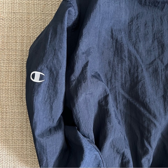 Champion Navy Blue Varsity Windbreaker Sweatshirt - Picture 7 of 8